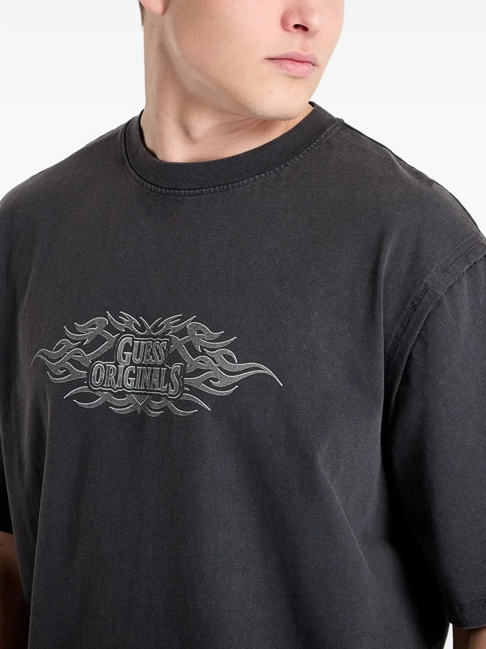 GUESS USA T-shirt met logoprint Grijs
