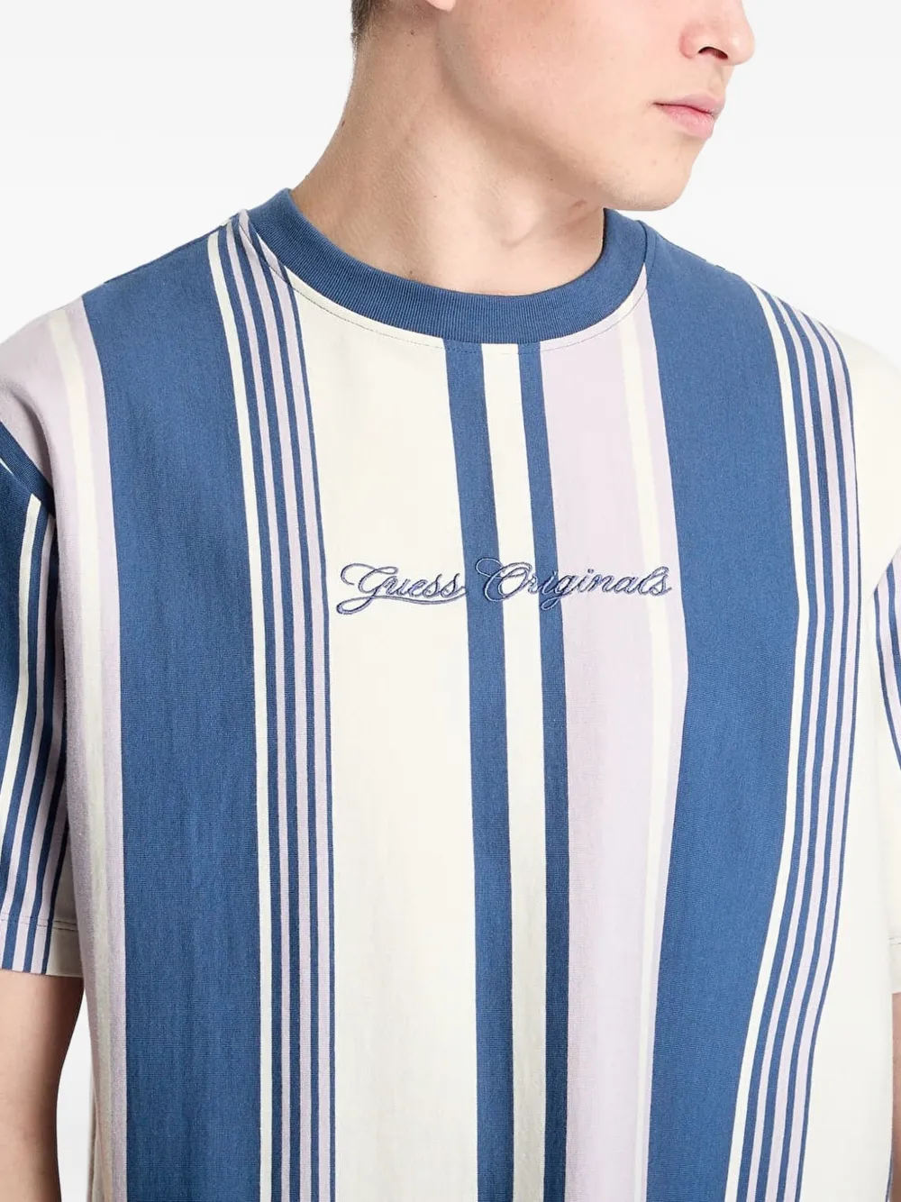 GUESS USA Guess Originals T-shirt met verticale streep Blauw