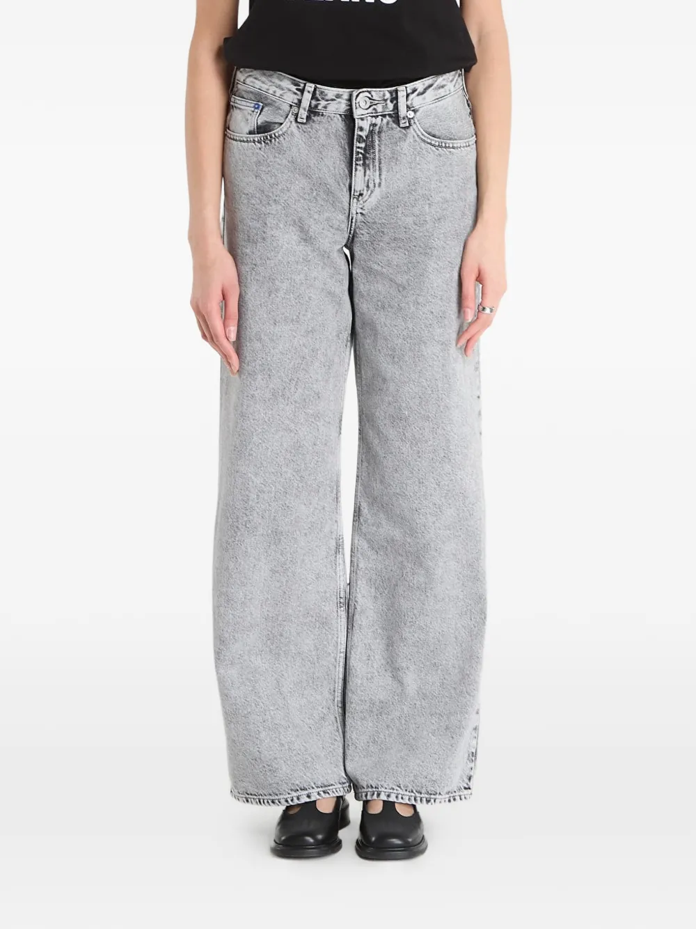 Karl Lagerfeld Jeans acid-wash wide-leg jeans - Grigio