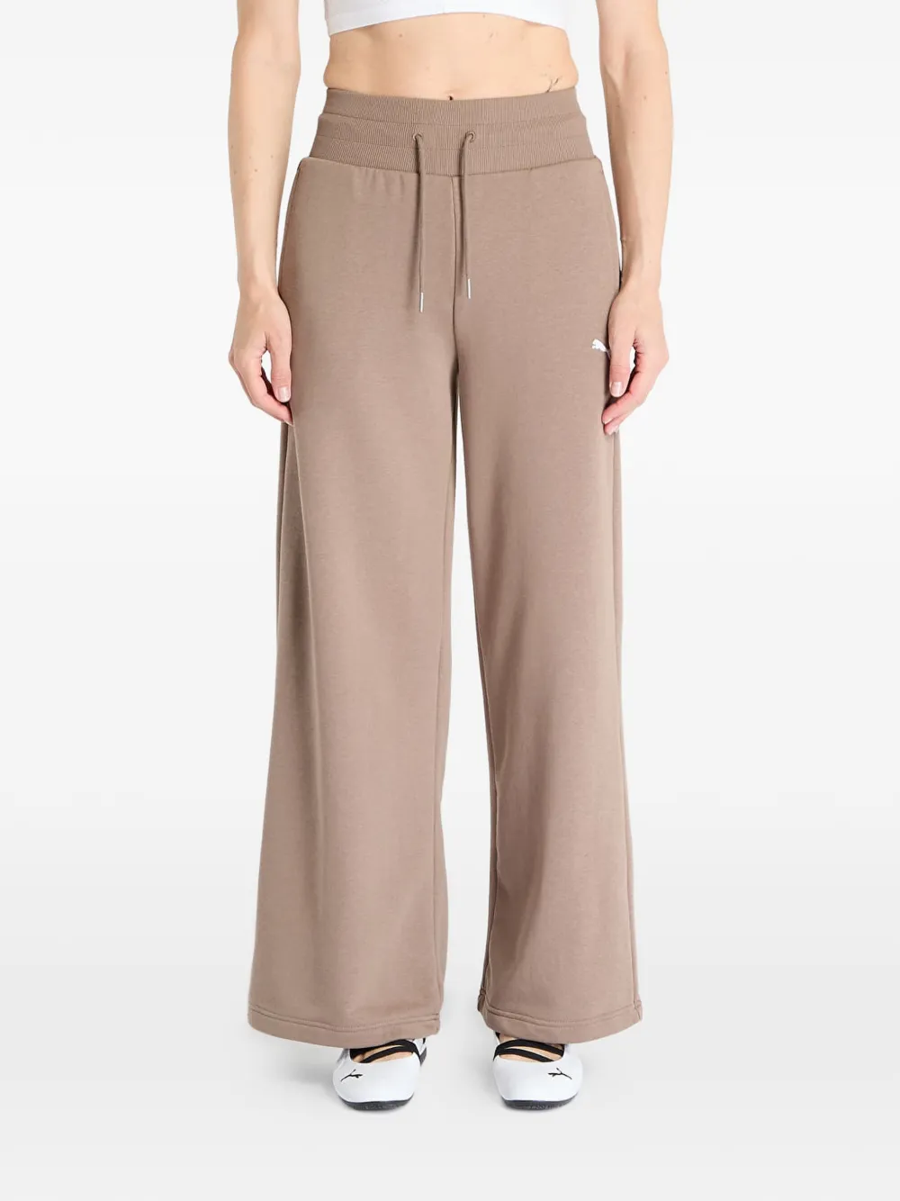 Puma Logo-print Drawstring Track Pants In Nude