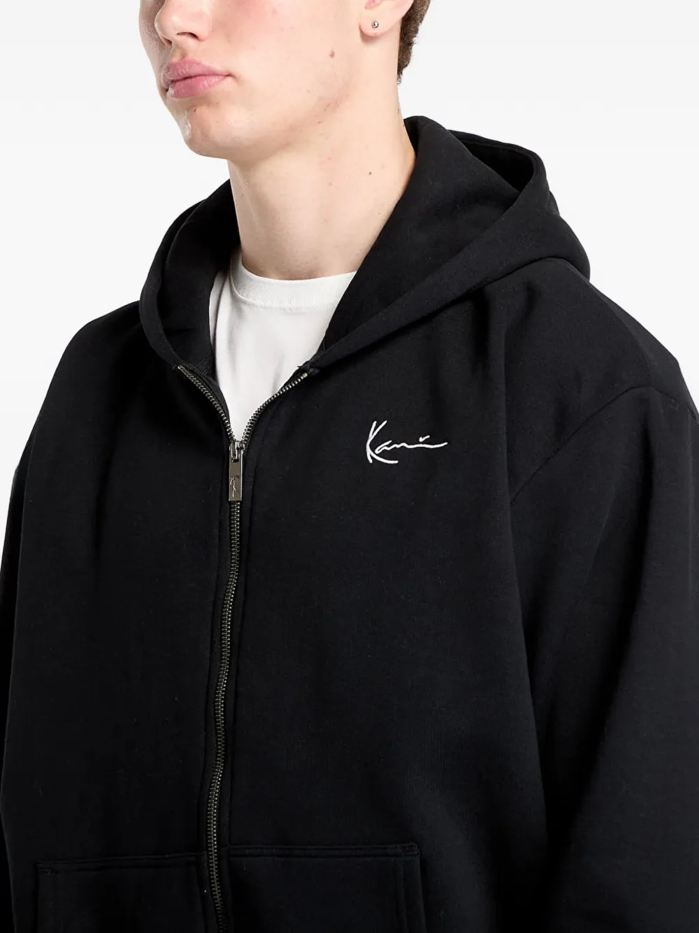 karl kani Hoodie met geborduurd logo Zwart