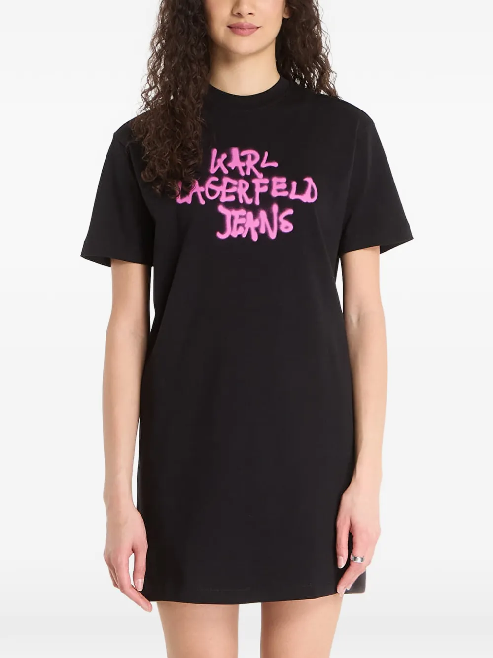 Karl Lagerfeld Jeans Minikleid mit Graffiti-Print - Schwarz