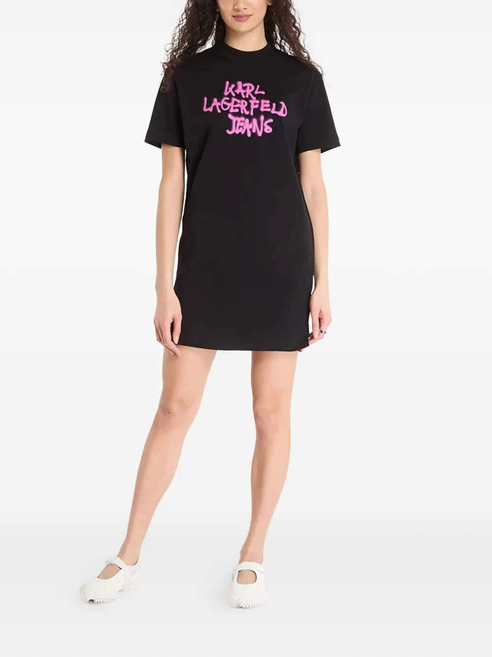 Karl Lagerfeld Jeans Mini-jurk met graffiti-print Zwart