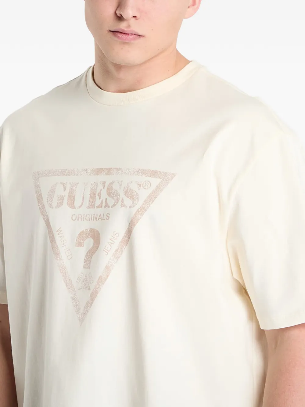 GUESS USA T-shirt met logoprint Beige