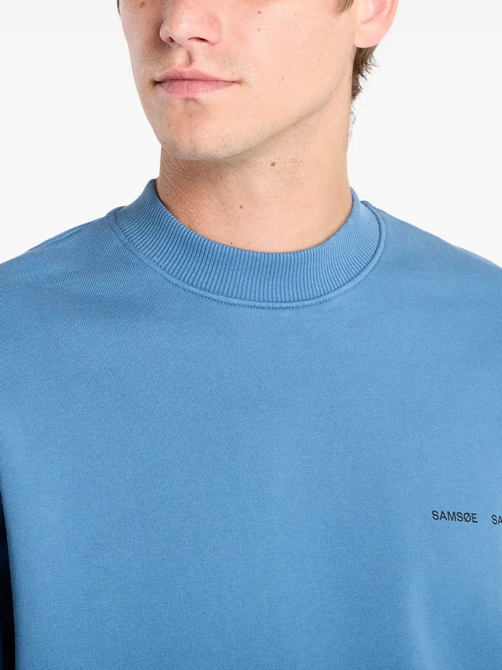 Samsoe & Samsoe Logo-print Sweatshirt In Blue