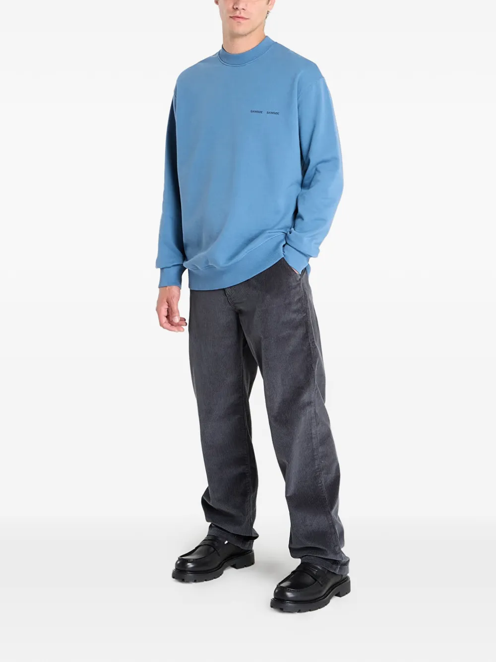 Samsoe & Samsoe Logo-print Sweatshirt In Blue