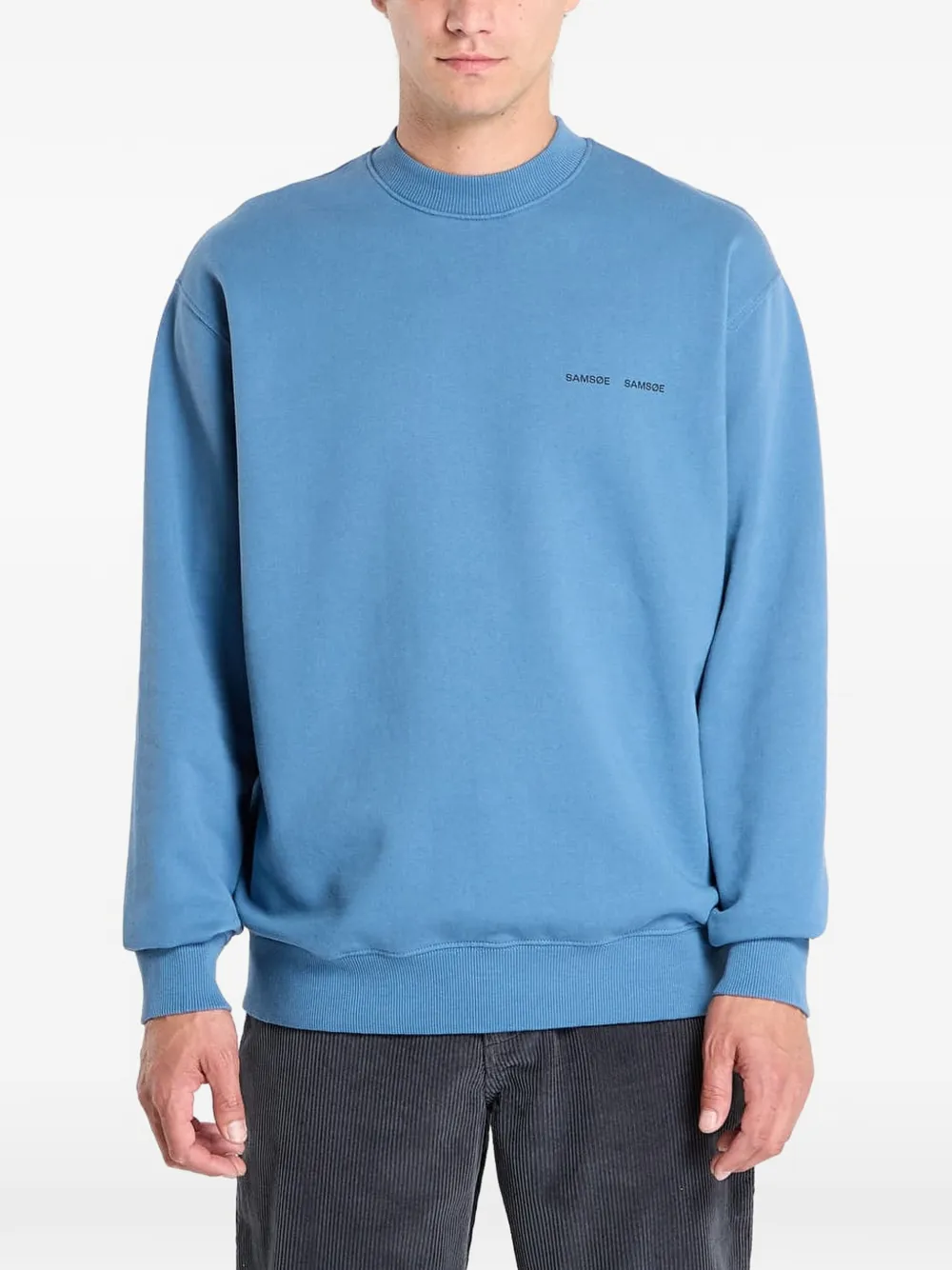 Samsoe & Samsoe Logo-print Sweatshirt In Blue