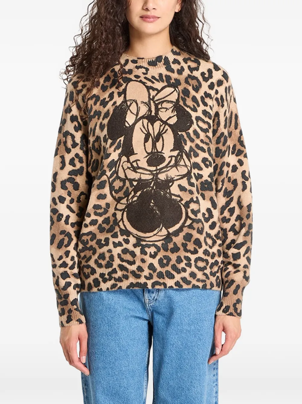 Desigual x Disney Minnie Mouse leopard-print sweater - Toni neutri