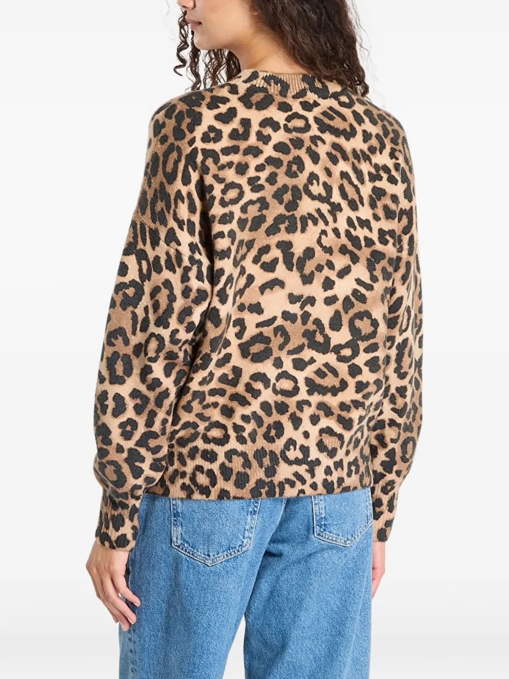 Desigual X Disney Minnie Mouse Leopard-print Sweater In Animal Print