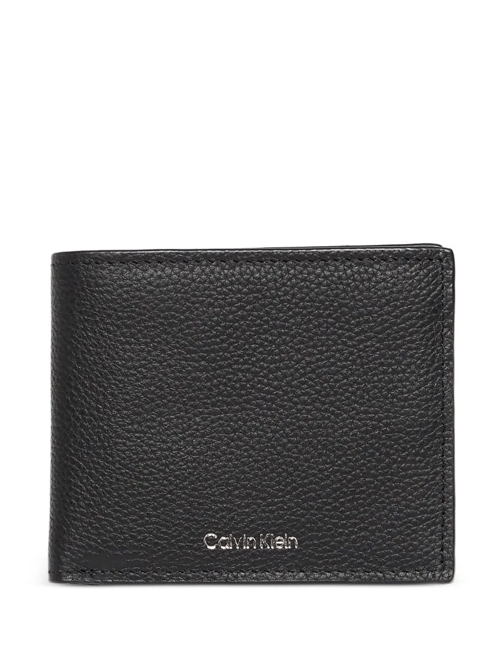 Calvin Klein grained-leather bi-fold wallet - Nero
