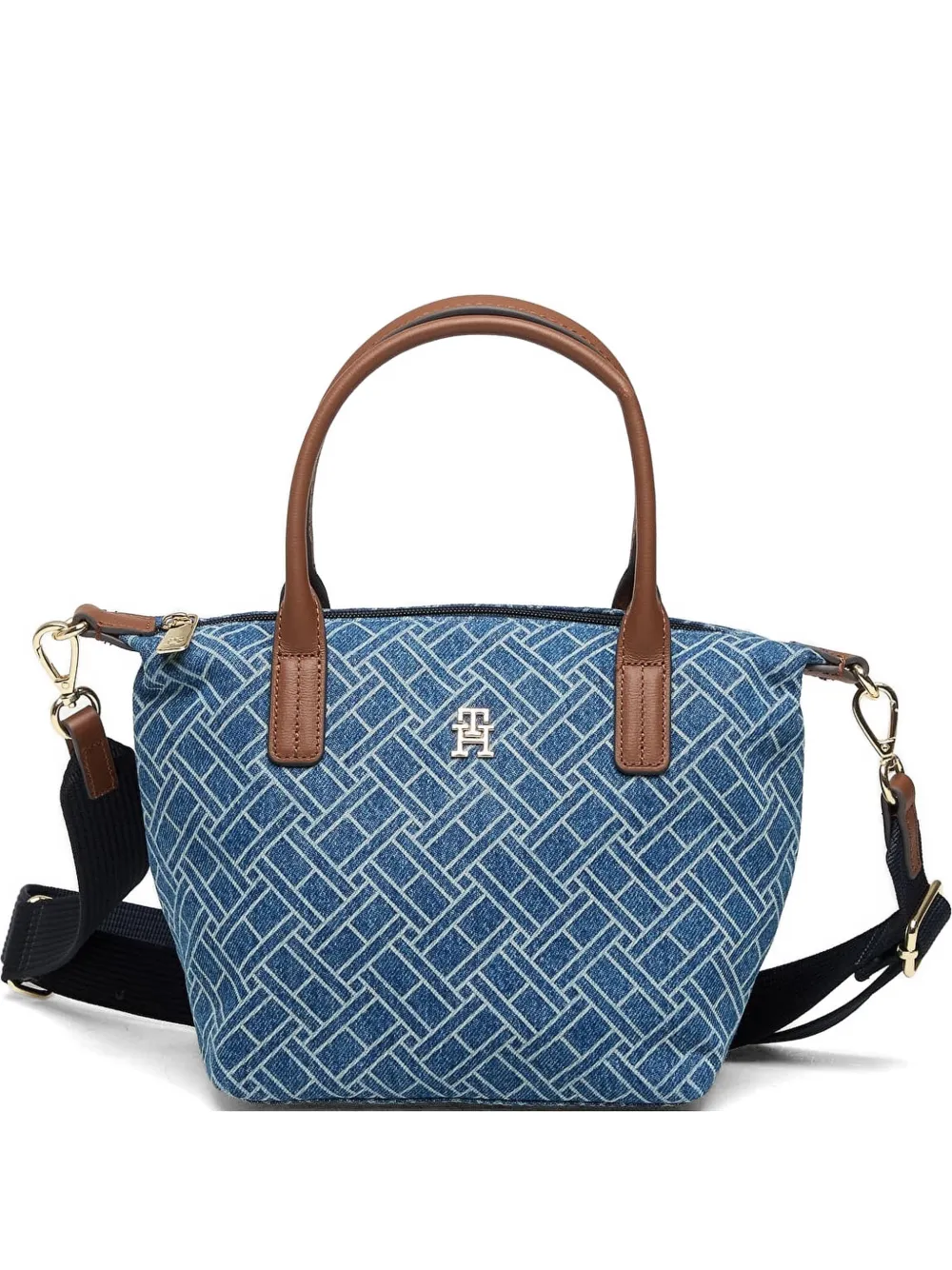 Tommy Hilfiger Geometric-pattern Denim Tote Bag