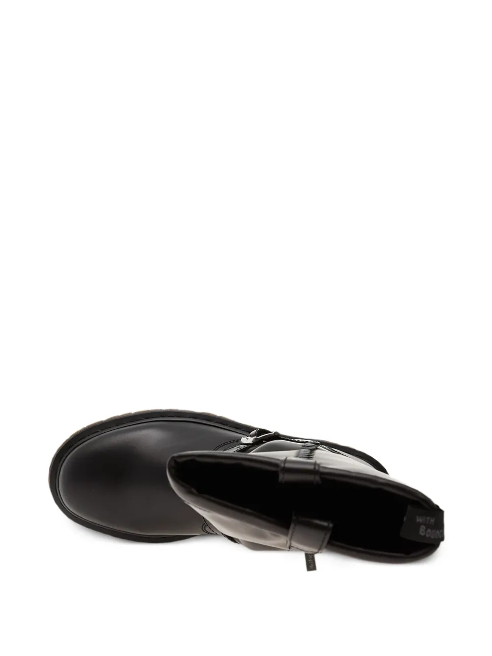 Dr Martens Anistone leren laarzen met gespbandje Zwart