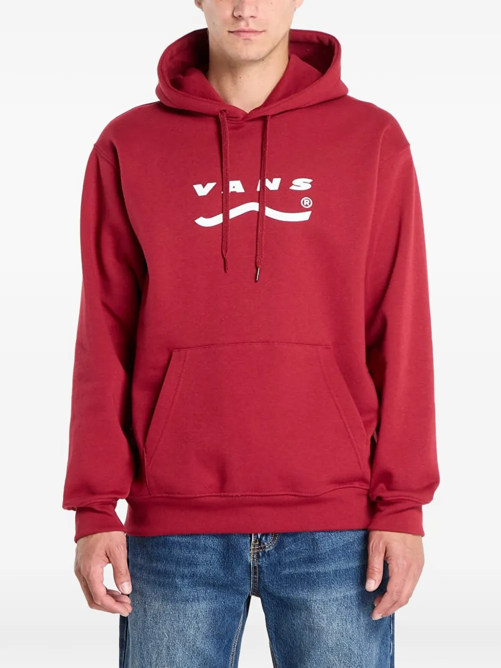 Vans Deteremined Logo-print Hoodie In Red