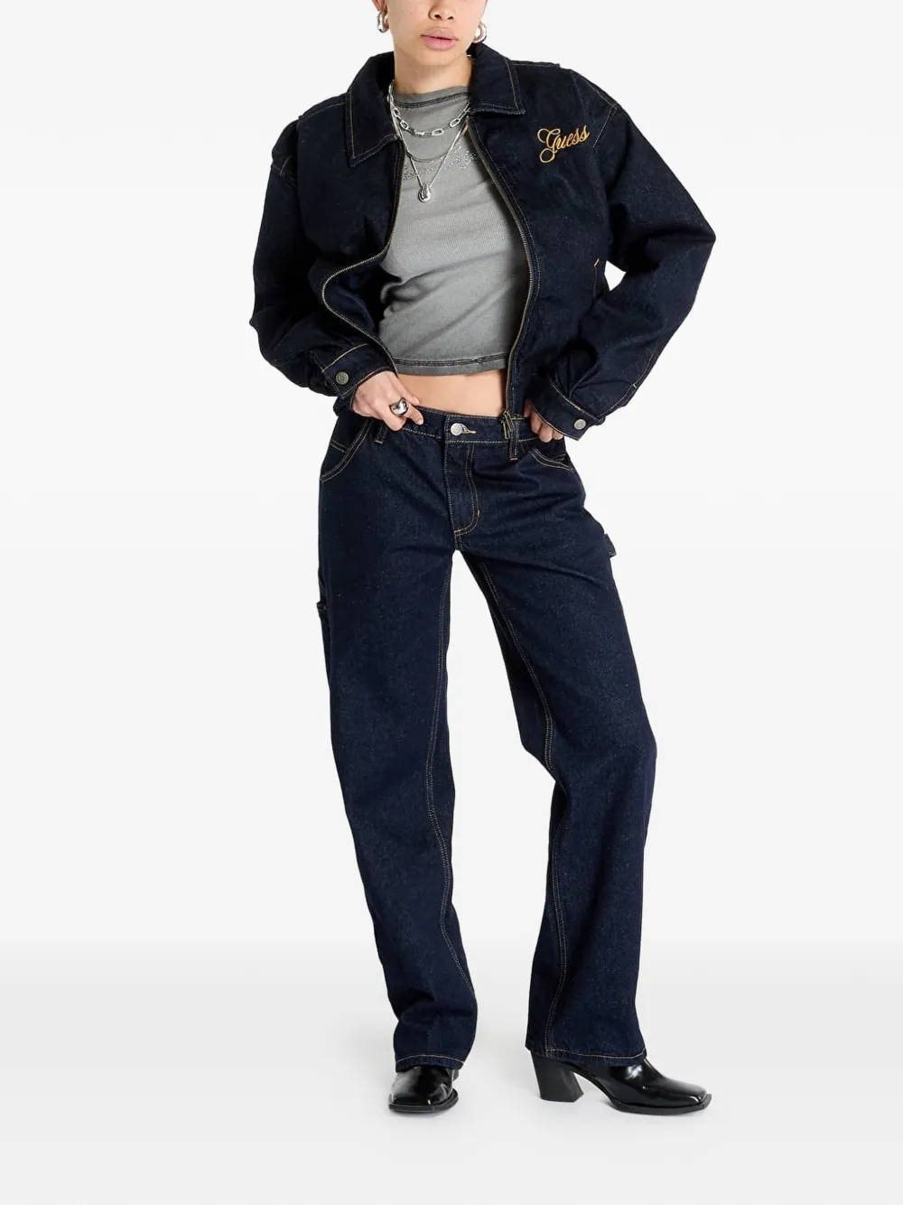 GUESS USA Jack met geborduurd logo Blauw