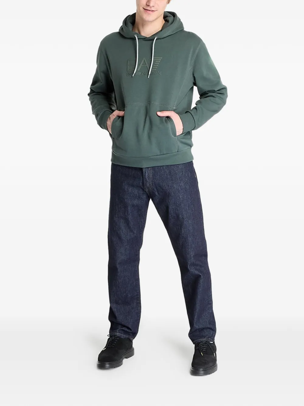 Ea7 Emporio Armani Hoodie met logoprint Groen