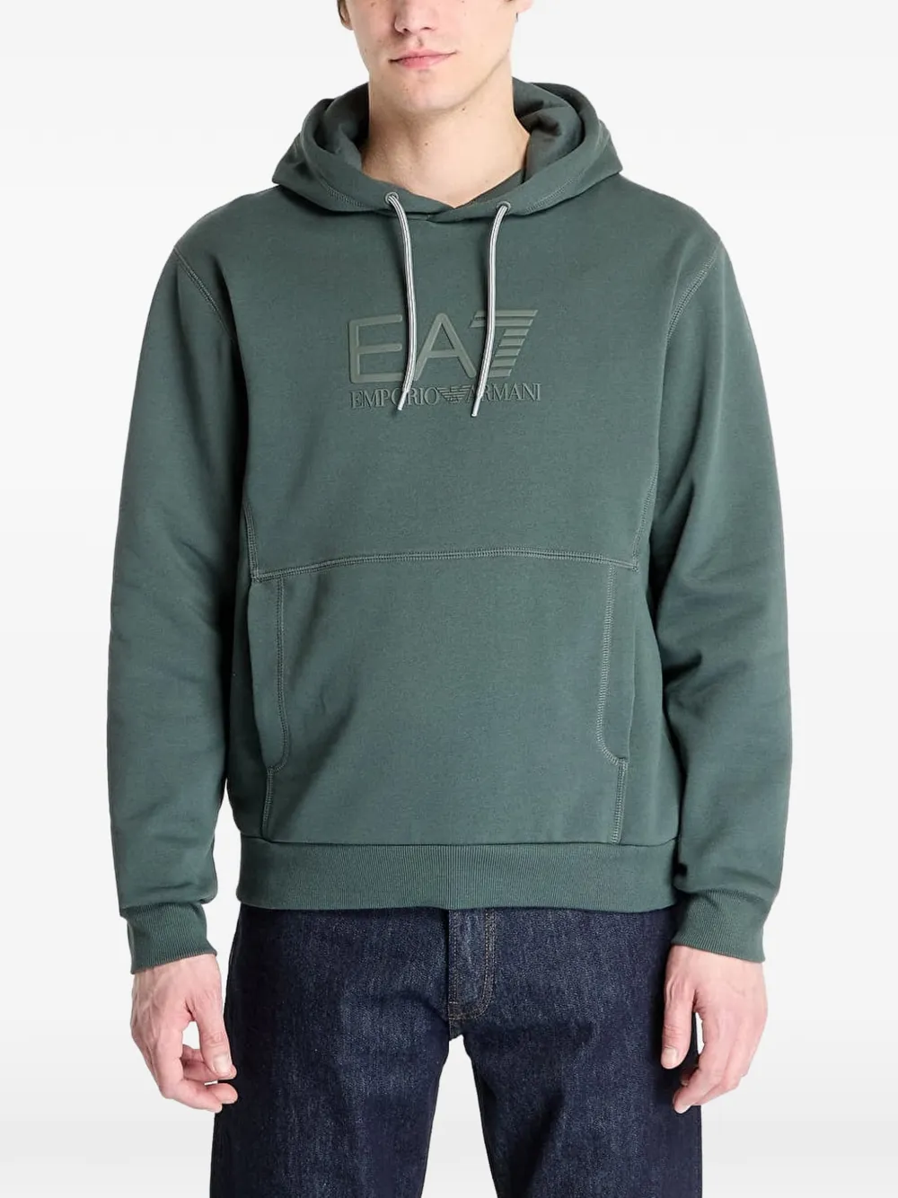 Ea7 Emporio Armani logo-print hoodie - Grün