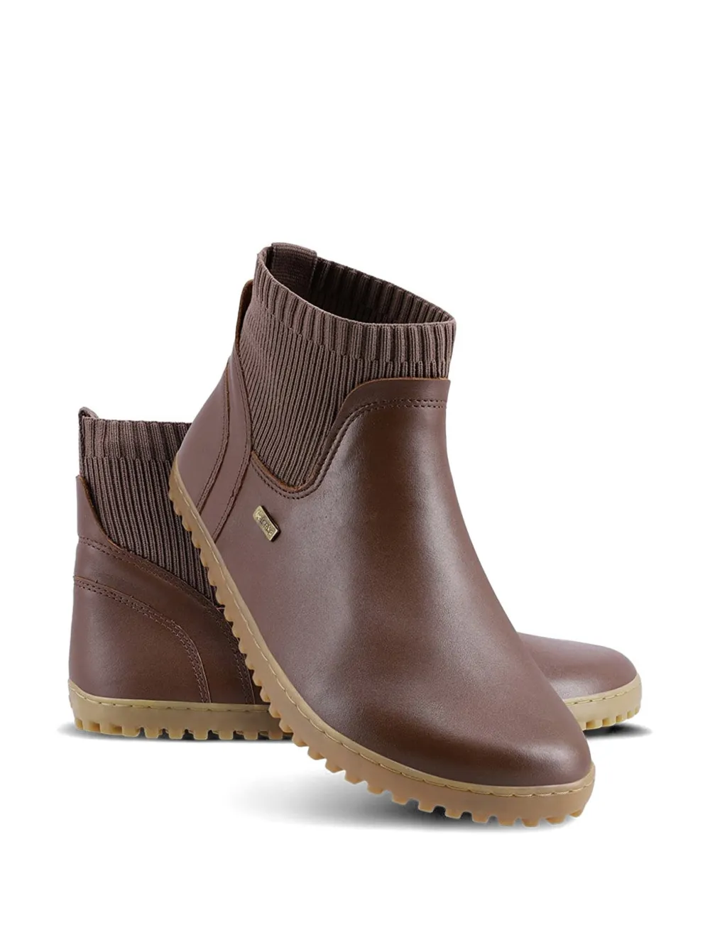 Be Lenka Ribbed-panel Ankle Boots In Brown