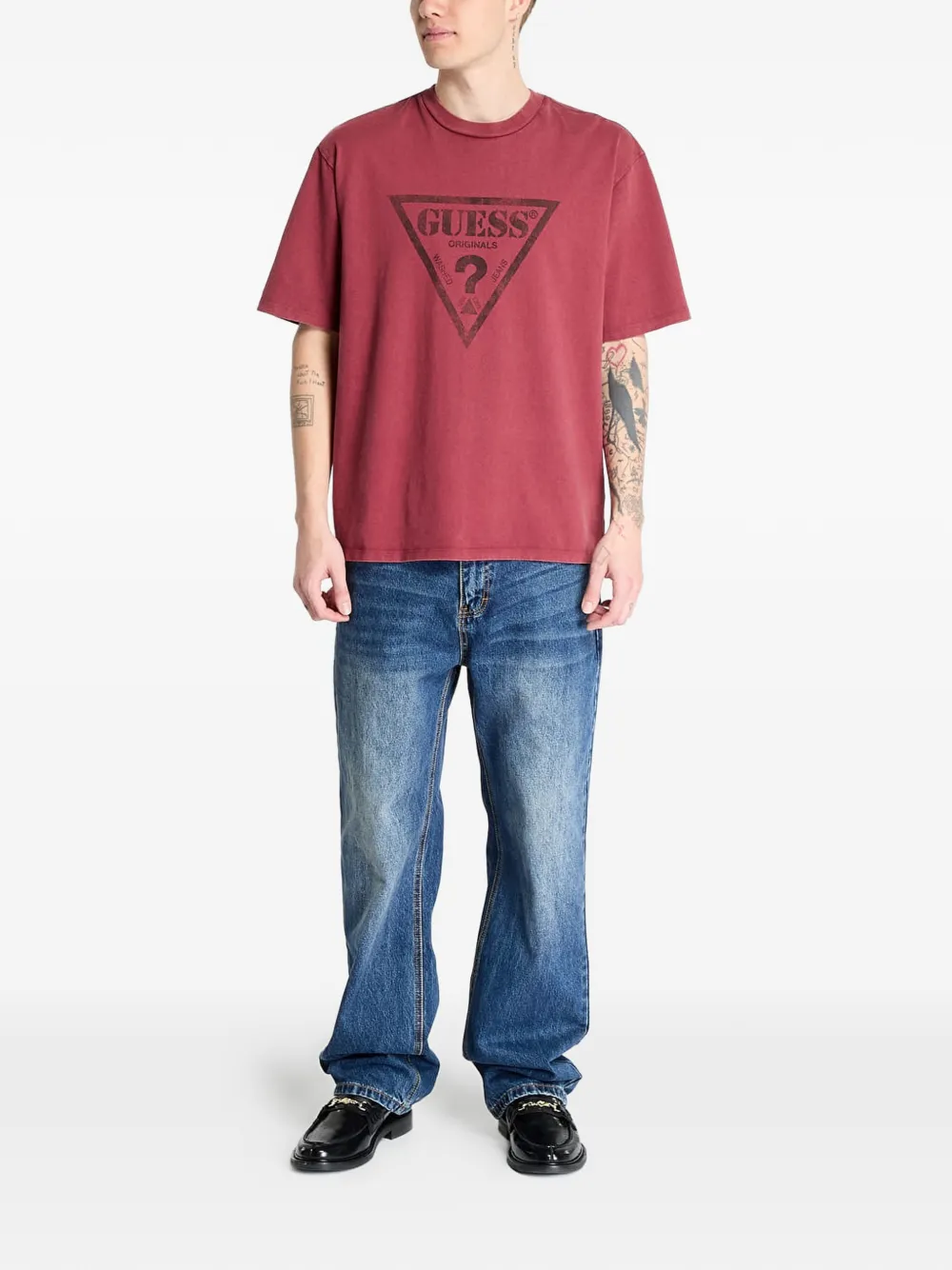 GUESS USA T-shirt met logoprint Rood