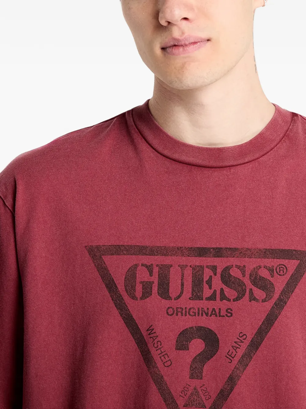 GUESS USA T-shirt met logoprint Rood