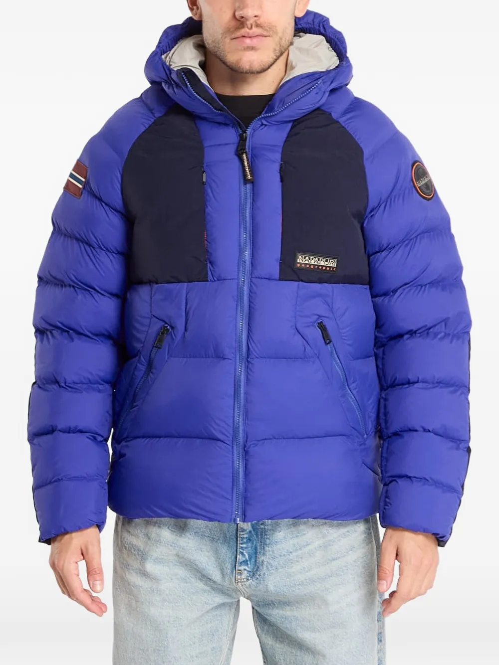 Napapijri Padded Hooded Jacket In Blue