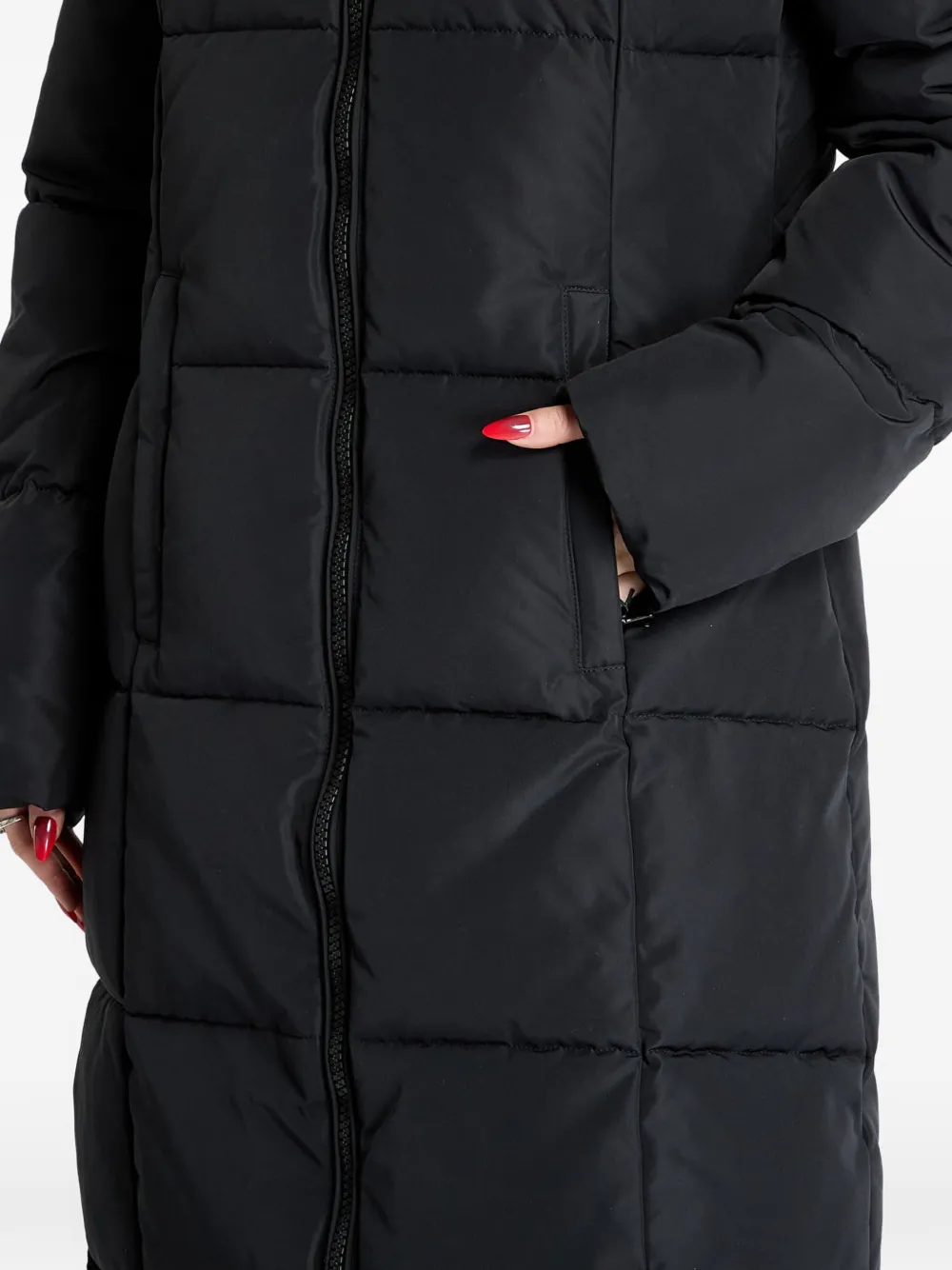 Ea7 Emporio Armani Gewatteerde jas met capuchon Zwart