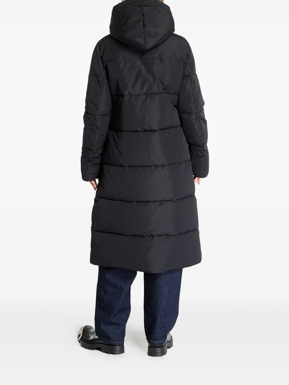 Ea7 Emporio Armani Gewatteerde jas met capuchon Zwart