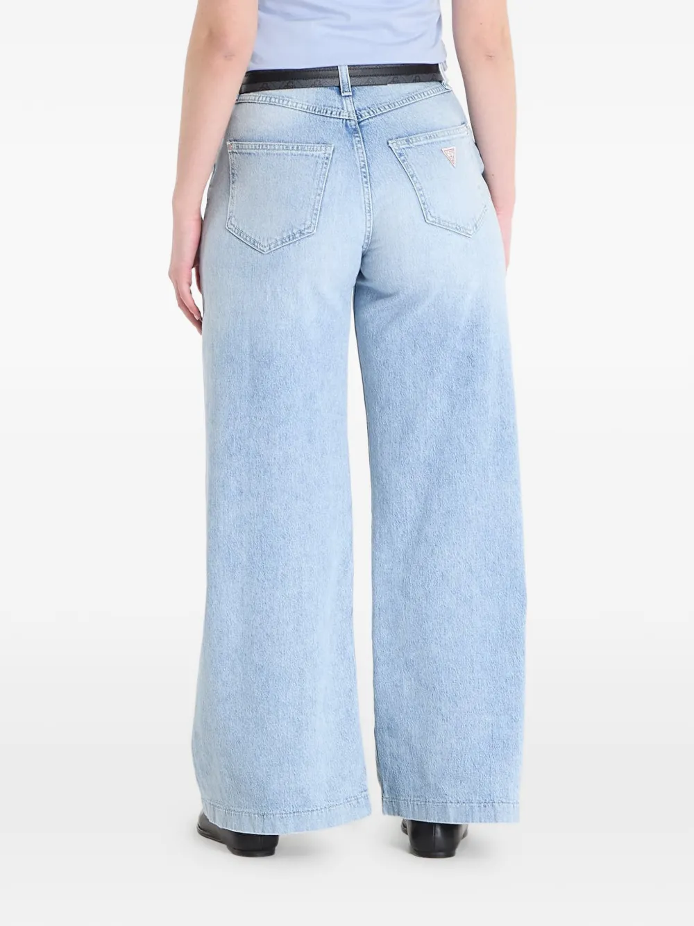 GUESS USA Bellagio jeans met wijde pijpen en vervaagd effect Blauw