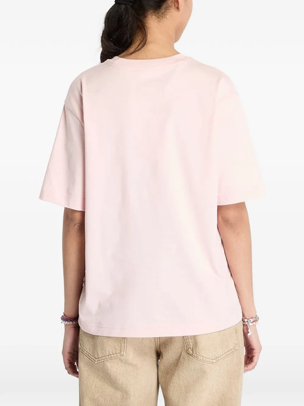 Lacoste T-shirt met logo-applicatie Roze