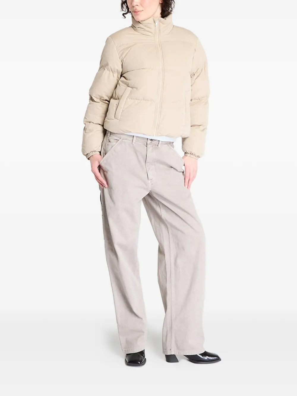 Urban Classics Gewatteerd jack met hoge hals Beige