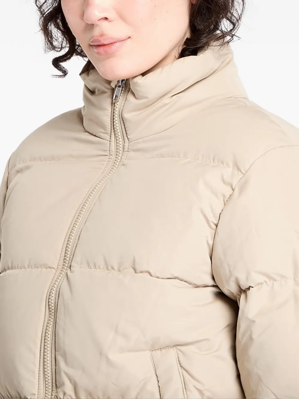 Urban Classics Gewatteerd jack met hoge hals Beige