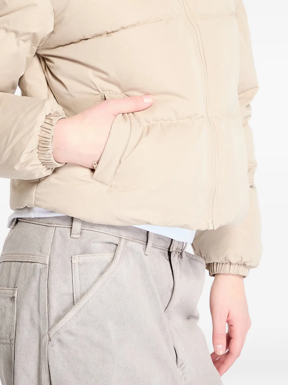 Urban Classics Gewatteerd jack met hoge hals Beige