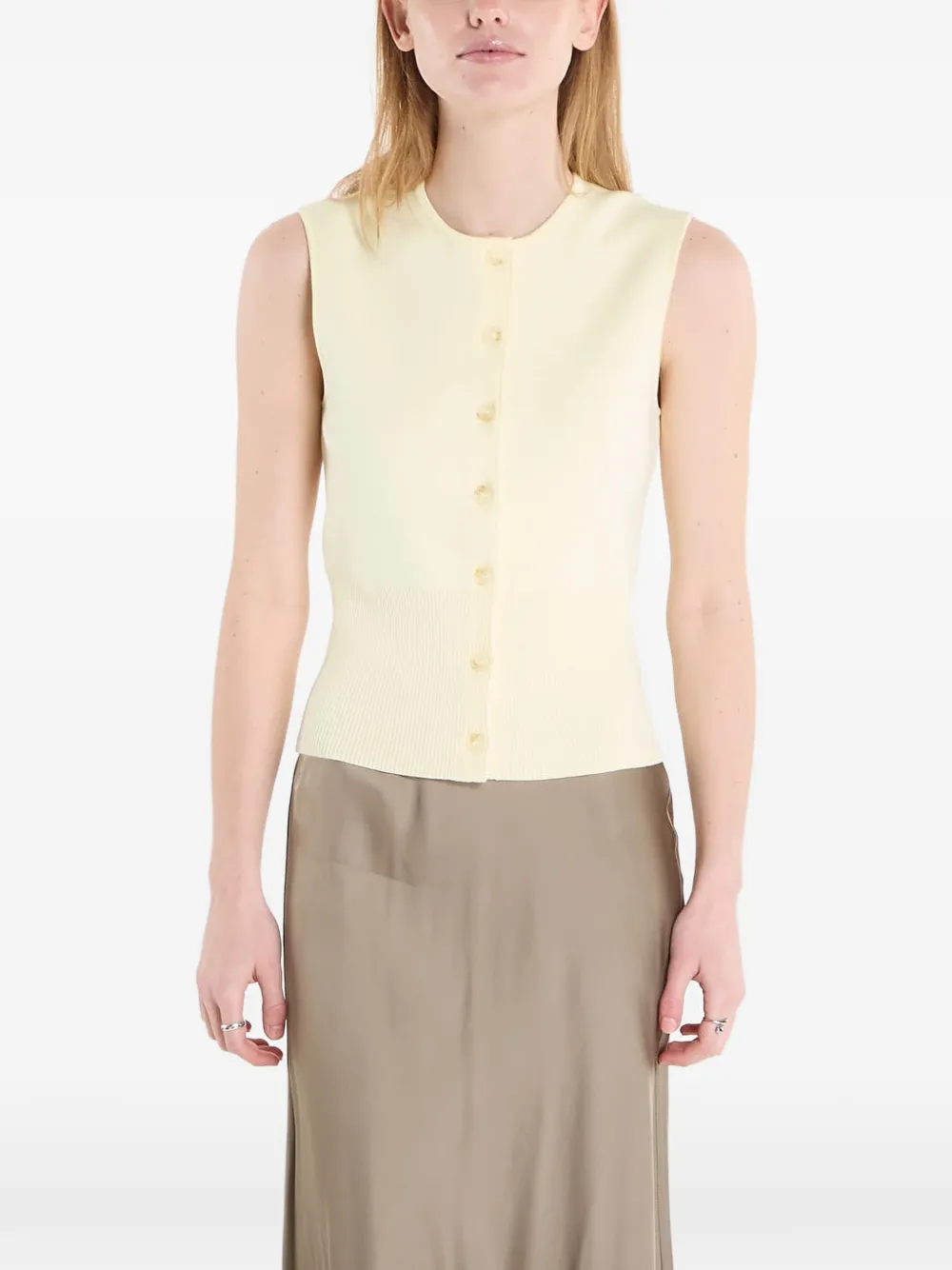 Samsoe & Samsoe Saaene Sleeveless Vest In Neutral