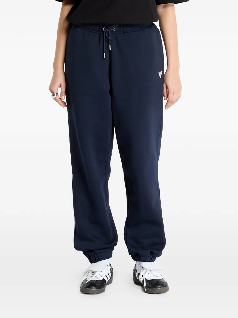 GUESS USA logo-patch drawstring track pants - Blu