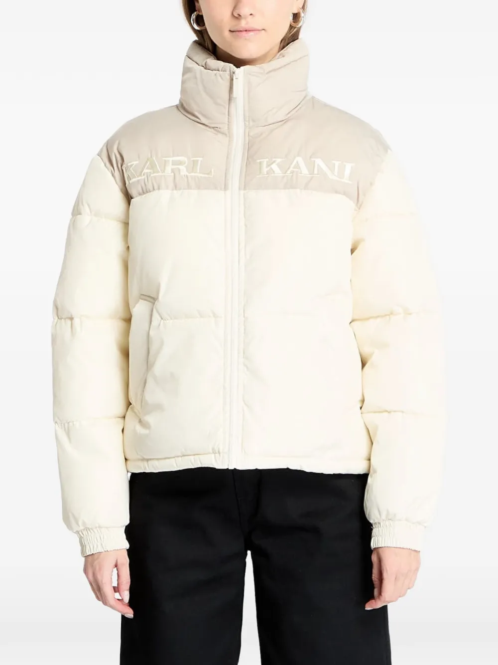 karl kani Wattierte Retro Essential Jacke - Nude