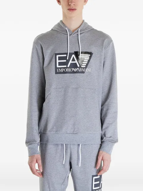 Ea7 Emporio Armani logo-print drawstring hoodie