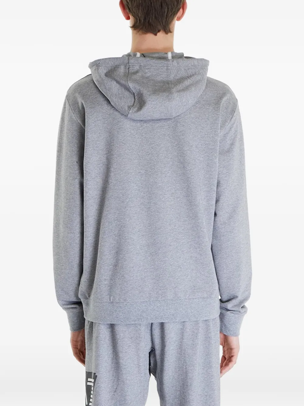 Ea7 Emporio Armani Hoodie met logoprint en trekkoord Grijs