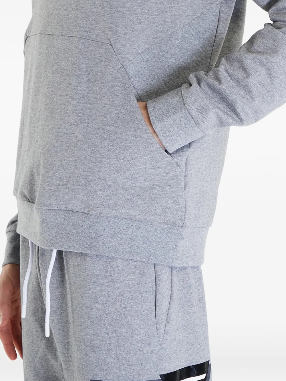 Ea7 Emporio Armani Hoodie met logoprint en trekkoord Grijs