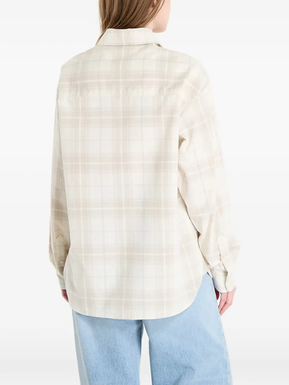 Carhartt WIP Wilber geruit shirt met logopatch Beige