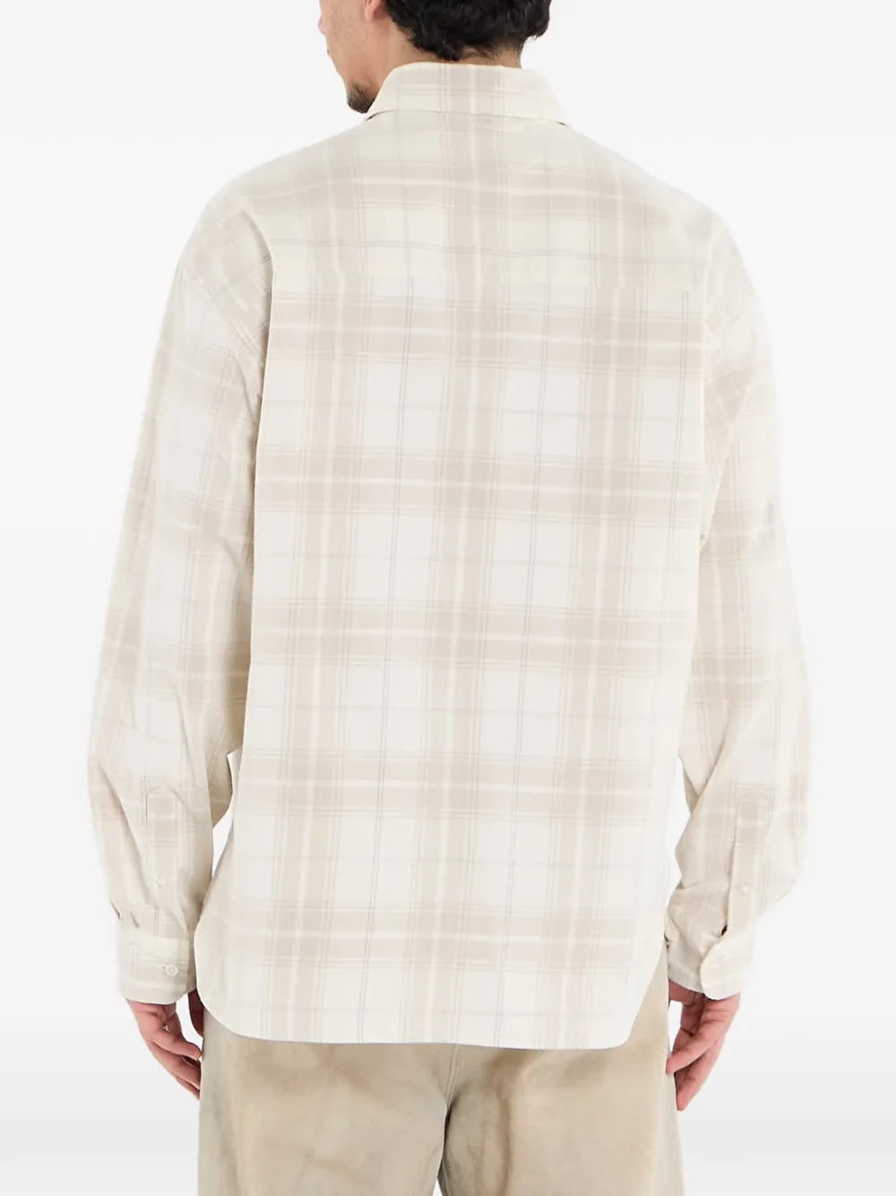 Carhartt WIP Wilber geruit shirt met logopatch Beige
