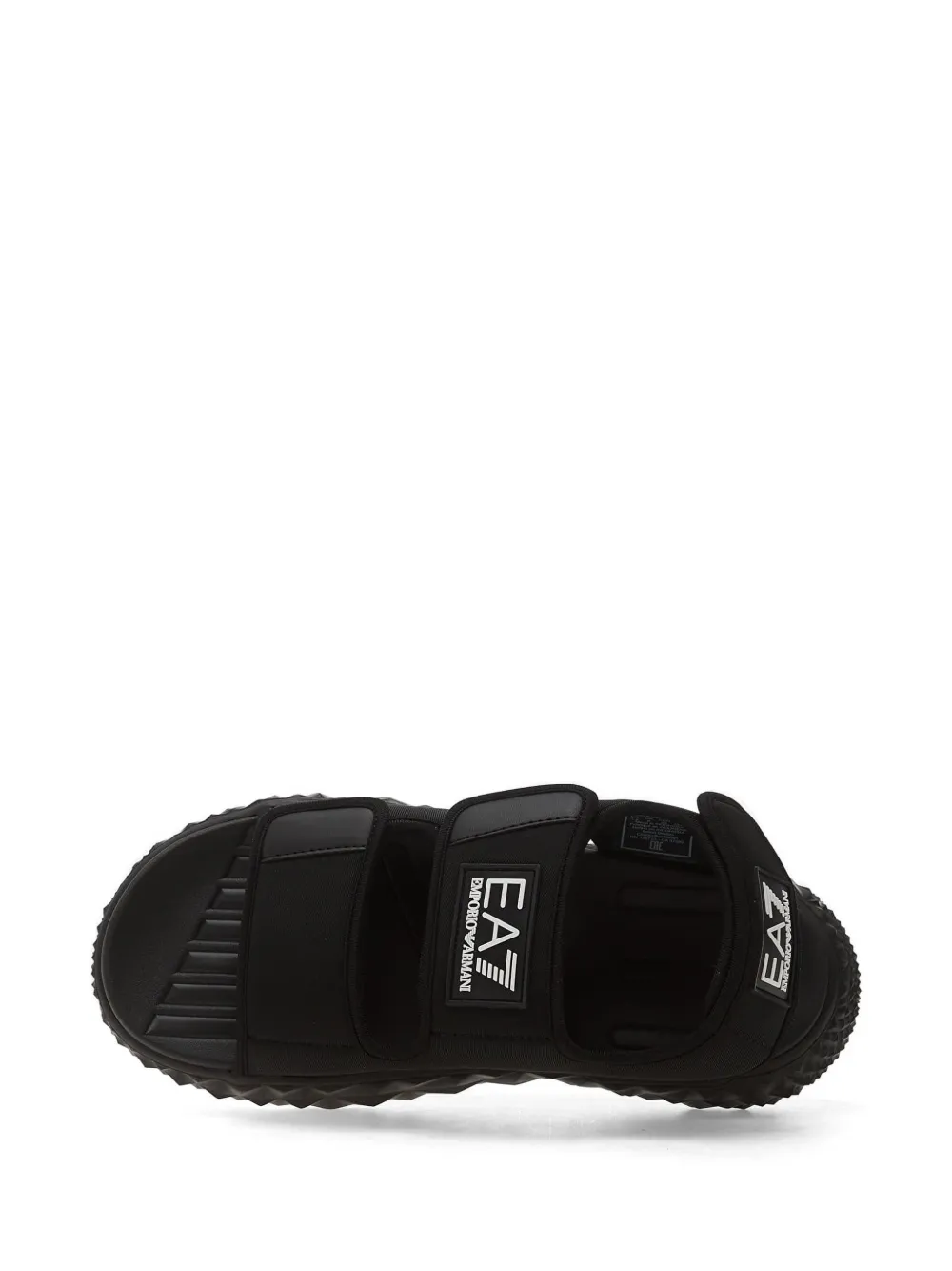Ea7 Kombat Touch-strap Sandals In Black