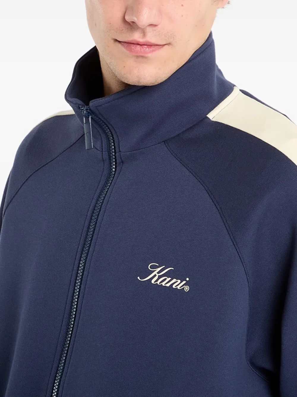 karl kani Sweater met geborduurd logo en zijstreep Blauw