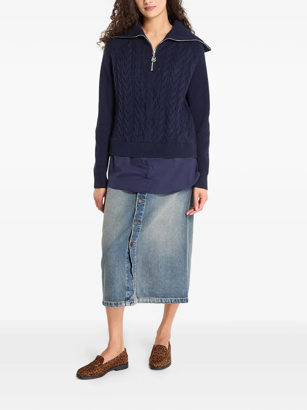  Desigual Jersey De Punto De Ochos - Azul 