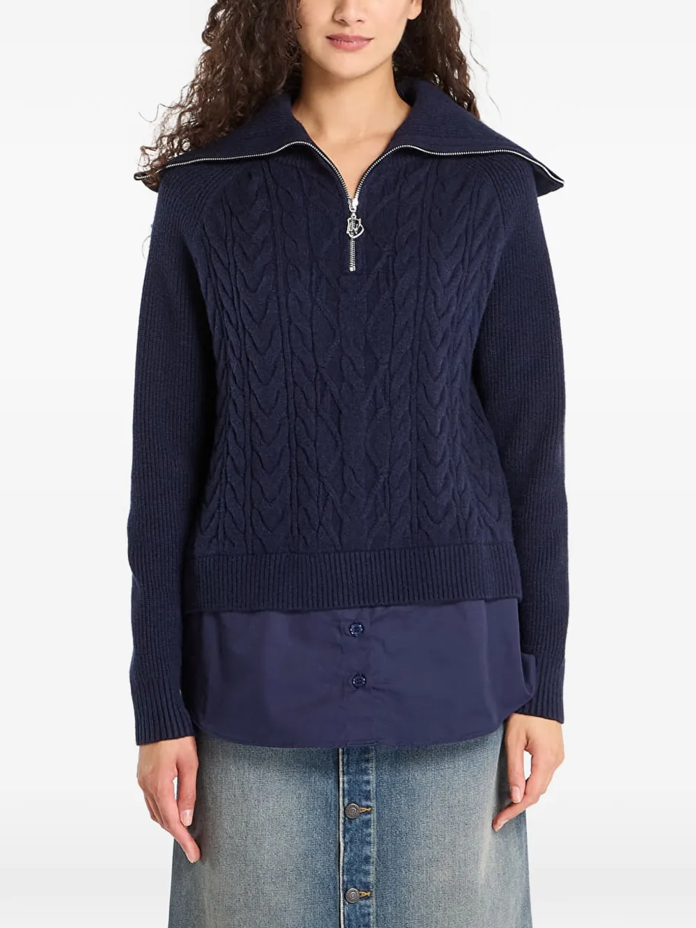 Desigual cable-knit sweater - Blu
