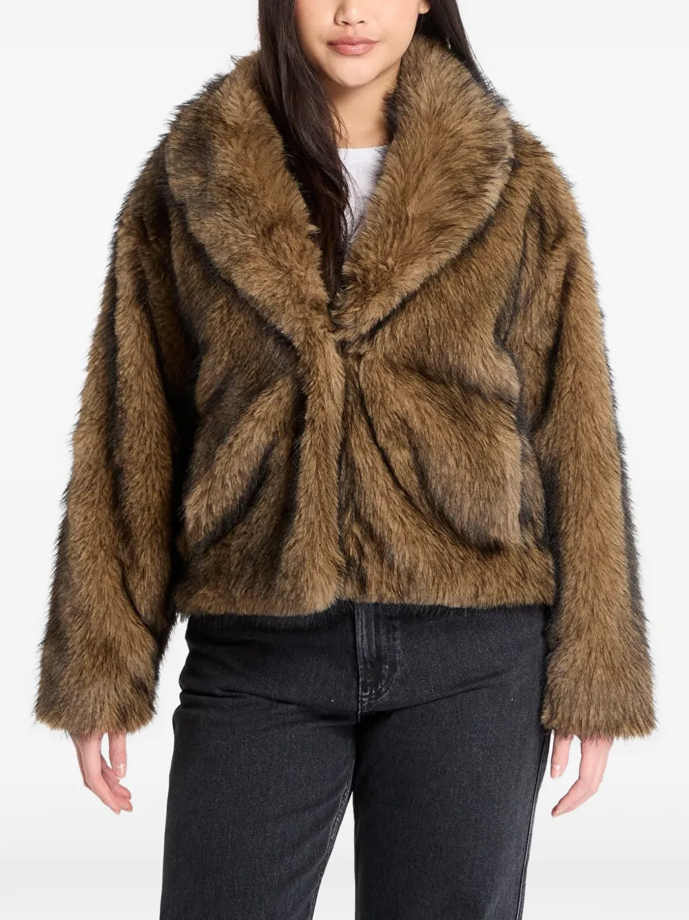 Urban Classics Jacke aus Faux Fur - Braun