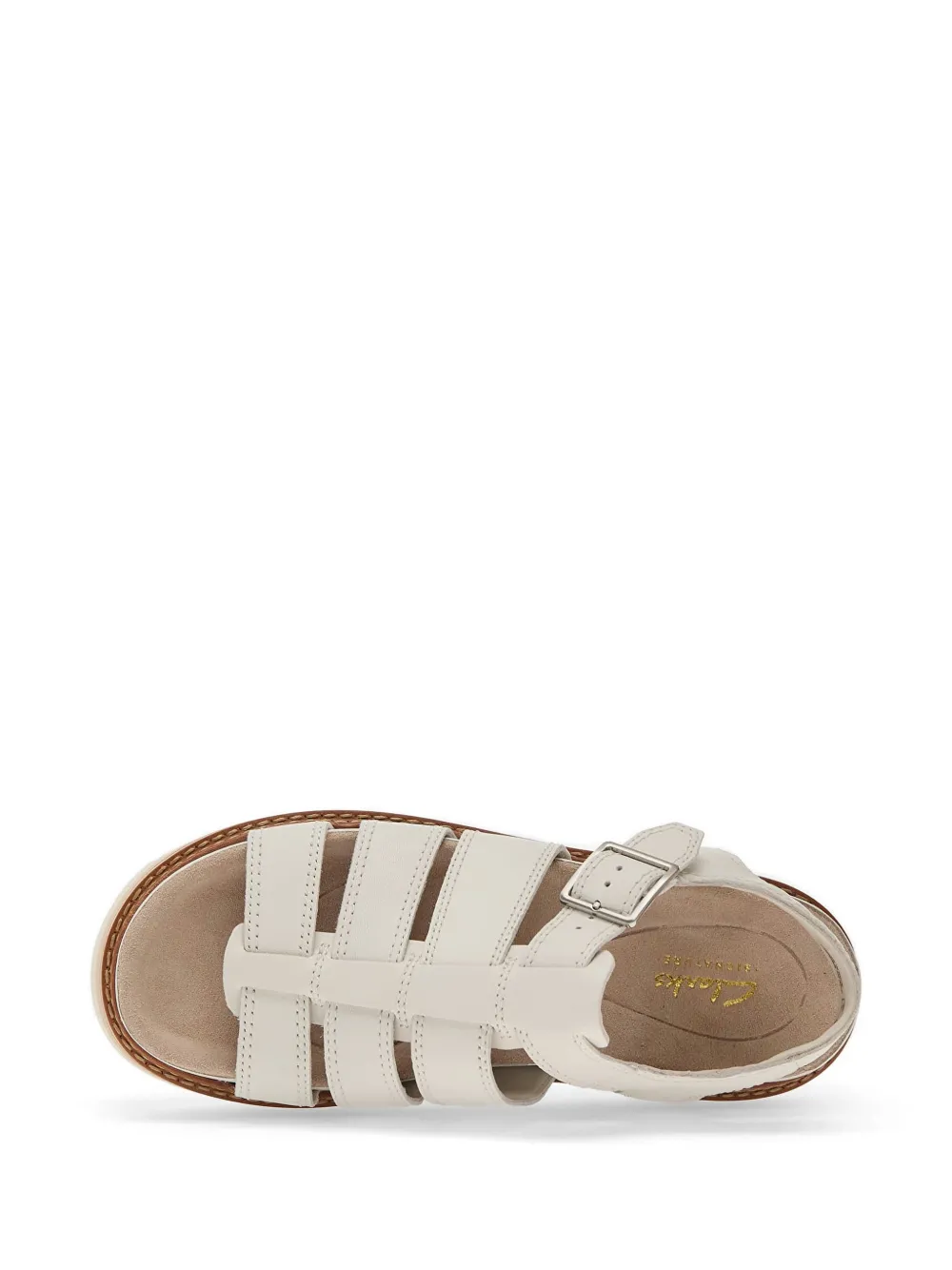 Clarks Sandalen met gesp en plateauzool Wit