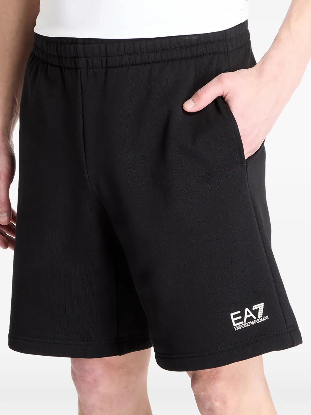Ea7 Emporio Armani Shorts met logoprint Zwart