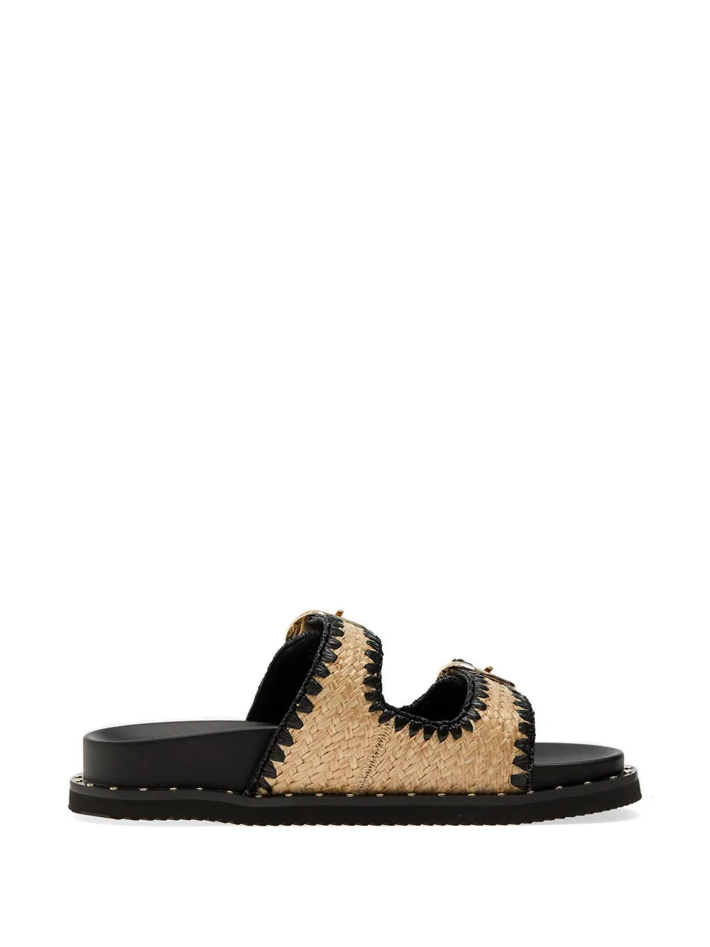 Aldo Woven Whipstitch-trim Slides In Multi