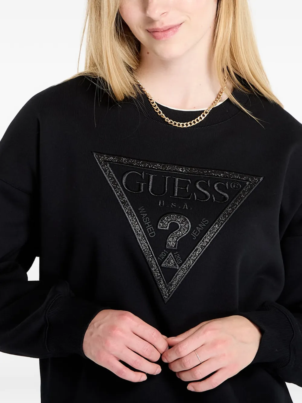 GUESS USA Sweater met logo Zwart