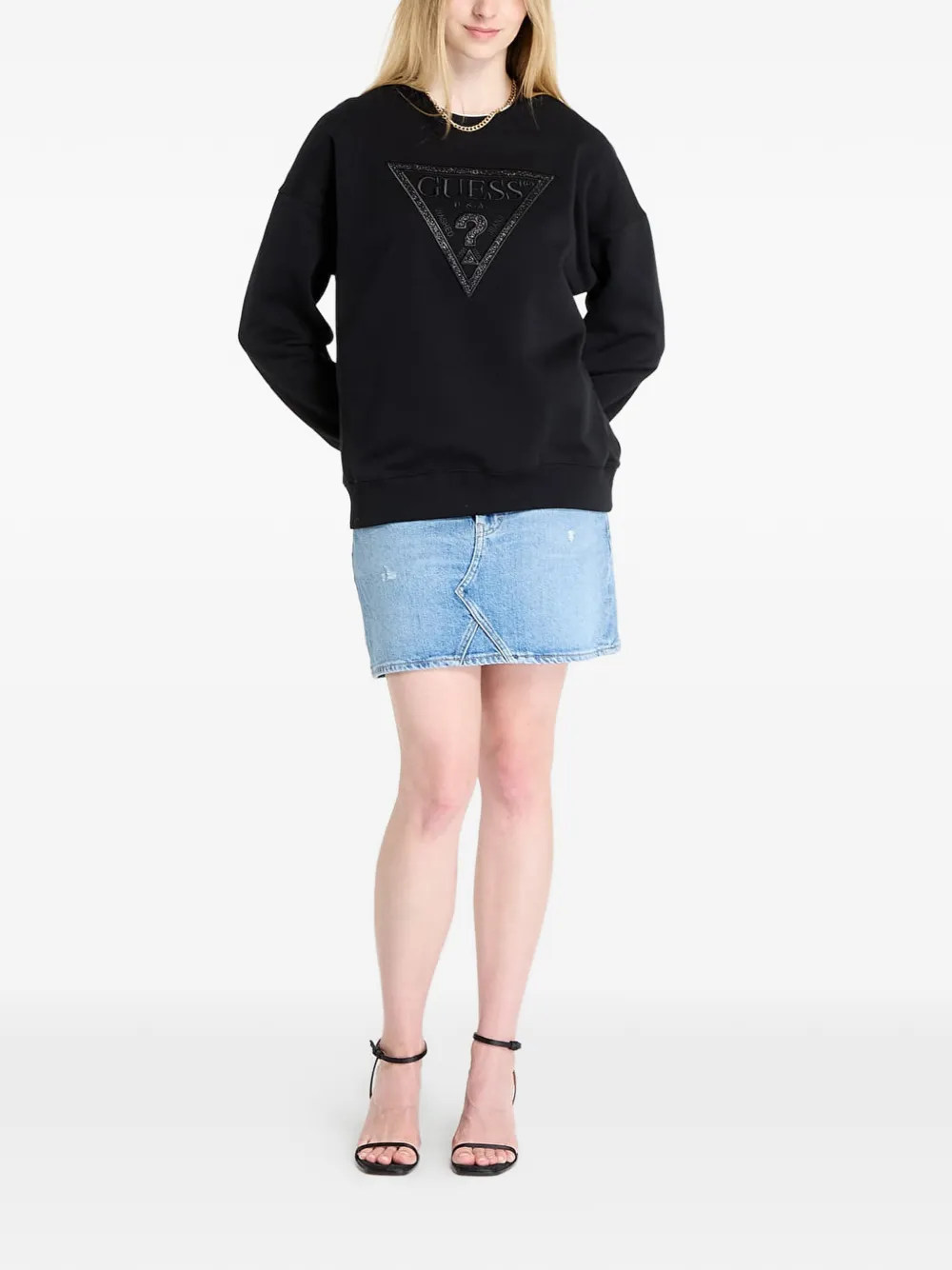 GUESS USA Sweater met logo Zwart