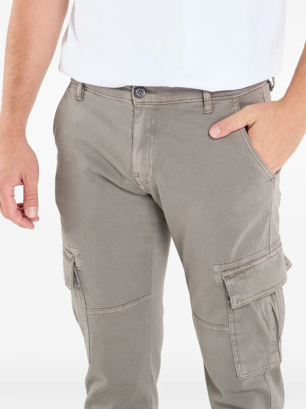 Urban Classics Elasticated-cuff Cargo Pants In Gray